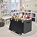 Toy Chest Box Storage Bins for Boys Girls, Kids Large Collapsible Sturdy Container Organizer with Fabric Flip-Top Lid & Handles for Clothes, Blanket, Nursery, Playroom, Bedroom 24.5x13x16 (Black)