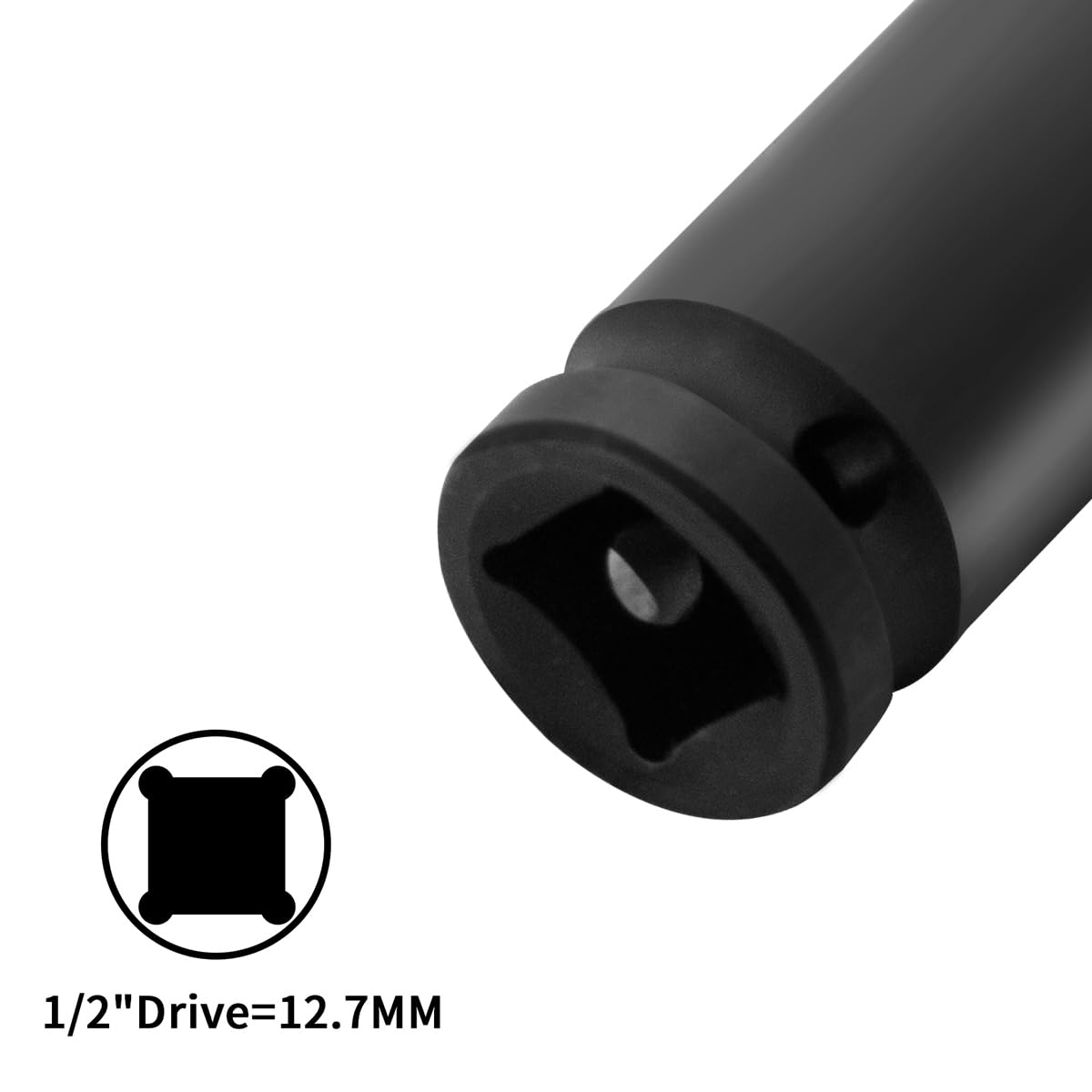 Hlipaty Impact Socket 15mm, 1/2" Square Drive 6 Point Cr-Mo Deep Socket, 78mm Length, Black - Image 2