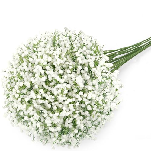 Woltoy 9 Pcs Artificial Flowers Gypsophila Artificial Flowers Realistic Filler Fake Flowers for Wedding Bouquets & Craft Arrangements Outdoor & Indoor Home Decoration