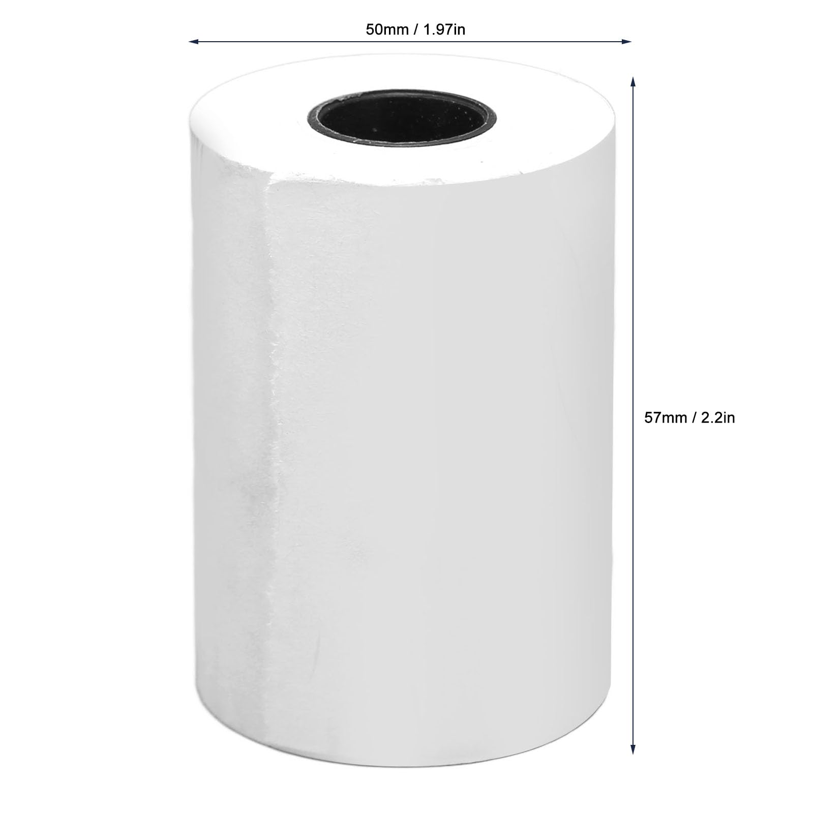 Rolki papieru termicznego 50 rolek Premium, gruby, wygładzający, szybki druk Żywe, białe rolki papieru paragonowego do drukarek POS i drukarek etykiet 57 mm x 50 mm (Bez rdzenia rurowego)