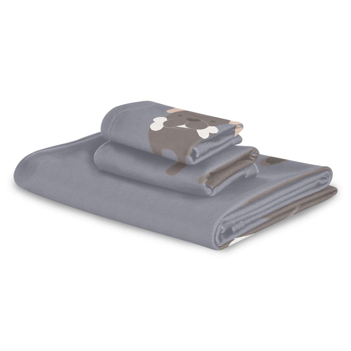 Hueso De Perro Azul Juego de Toallas para Baño Playa 100% Algodón de Piscina Toalla (1 Toalla de Baño y 1 Toalla de Mano y 1 Paño de Lavado) para Nadar Hotel Niñas Niños Niños