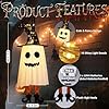 3 Packs Halloween Hanging Ghosts Decorations Outdoor Indoor, Spooky Glowing Ghost Witch Hat Striped Stockings High Heels String Lights 3 Modes Patio Yard Front Porch Tree Party(Contains 18 Batteries) #1