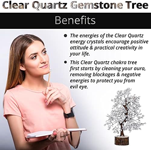 Miniatura 4 de Árboles de cristal de cuarzo transparente para decoración del hogar, decoración de escritorio de oficina, cristales curativos de chakras y piedra