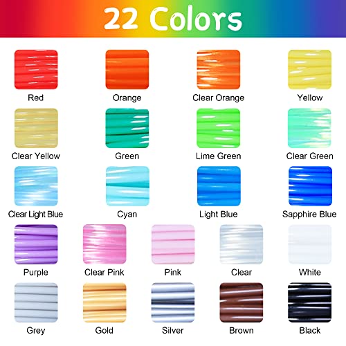 Bblife 1.75Mm Pla 3D Pen/Printer Filament Refill, 22 Colors, Each Color 10Ft, Total 220Ft Pla Filament Sample Pack, Support With Mynt3D Scrib3D 3D Printing Pen, Compatible With 3Doodler Pen #TOP2