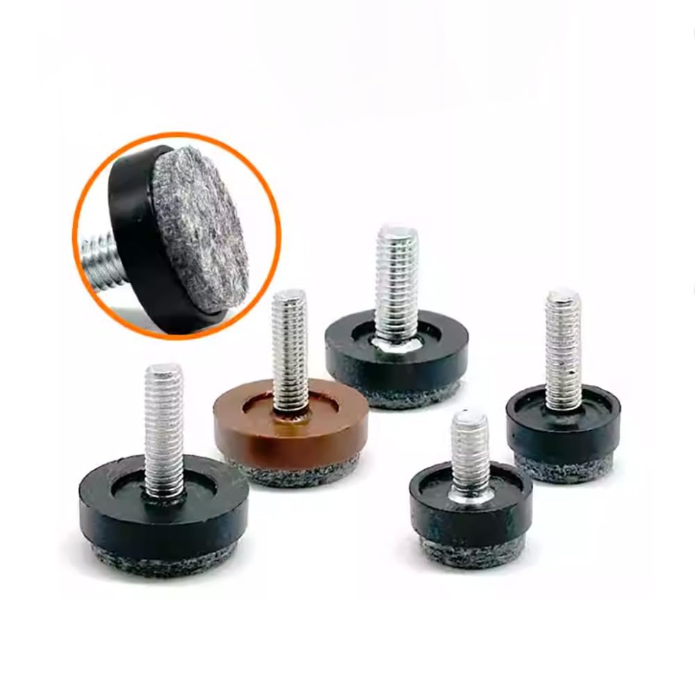 Almohadillas ajustables para patas de muebles, nailon de fieltro antideslizante, tornillos M6 M8 para equilibrio de mesa y silla, 12 piezas