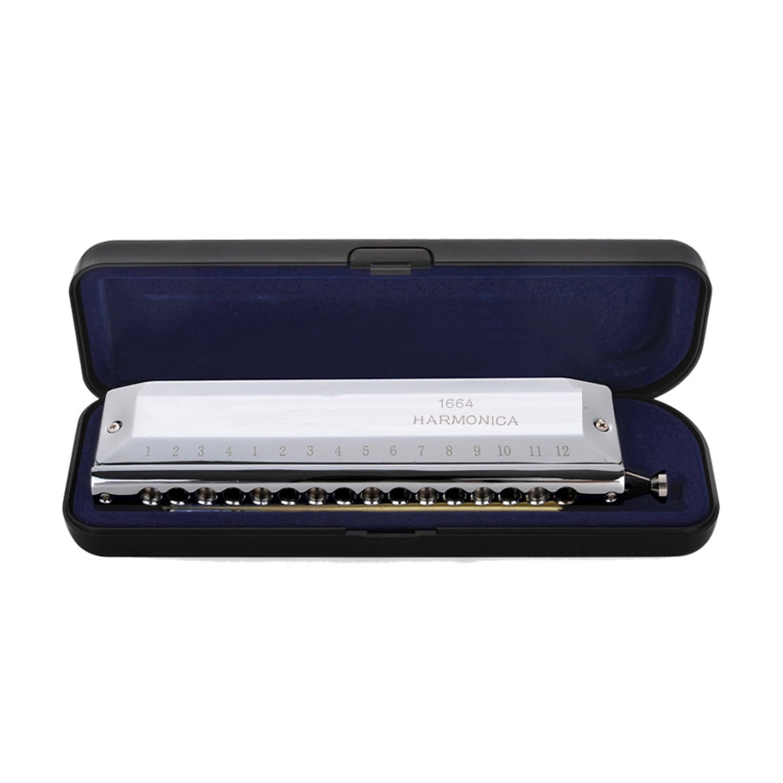 Harmonica Adulte Harmonica Chromatique 16 Trous 64 Tons Instrument De Musique Harmonica Chromatique