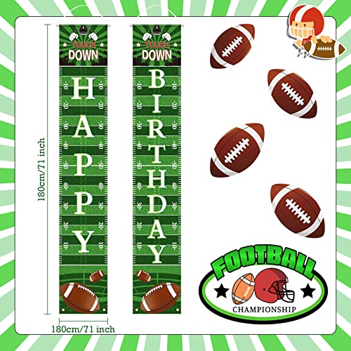 Batiyeer Football Happy Birthday Porch Sign Banner Football Bowl Game Sports Fan Supplies Football Themed Boy Birthday Party Favors Photo Booth Props Wall Hanging #TOP1