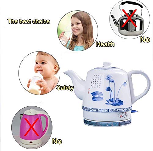 Kettle eléctrico cerámico sin cable 1.2L 1000W rojo miniatura 7