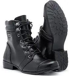Bota Militar Feminina Cano Médio Confortável Estilo Coturno