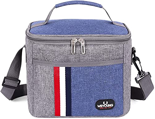 MCXKJ Panier Repas 8L, Mini Sac Isotherme Repas avec Bandoulière Réglable, Sac à Lunch Étanche, Sac à Lunch Isolé, Lunch Bag Isotherme pour homme et femme Pour Pique-nique/école/Bureau (Bleu)