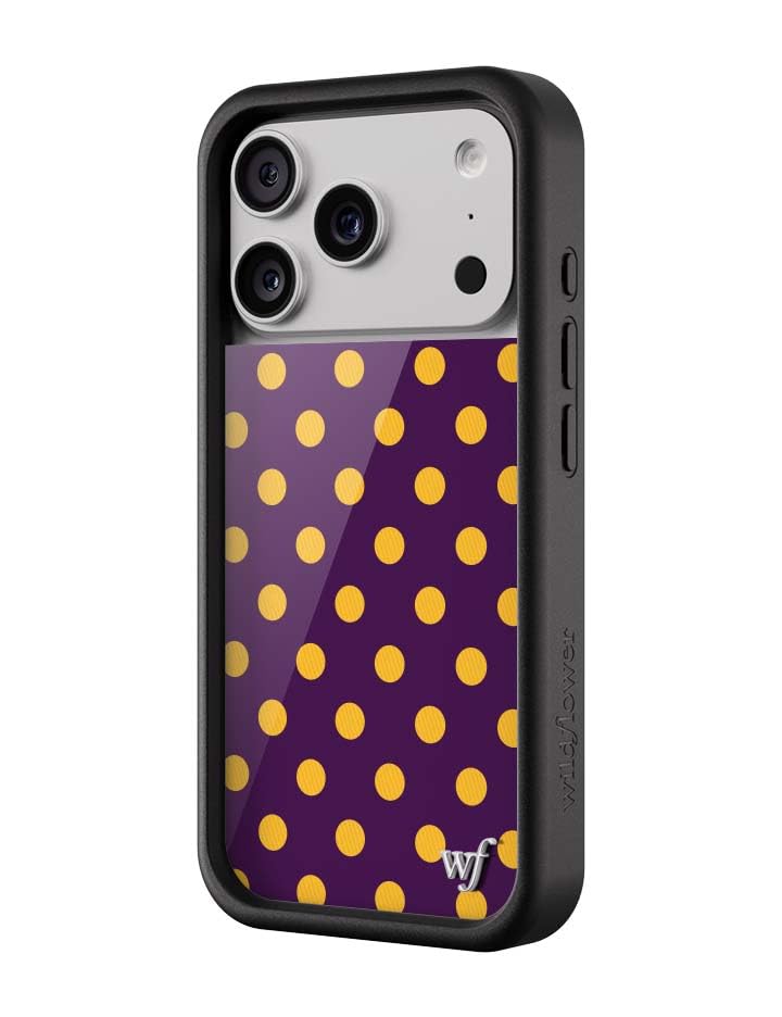 Image of Wildflower Cases - iPhone 17 Pro Compatible - Polka Dot | Purple & Yellow