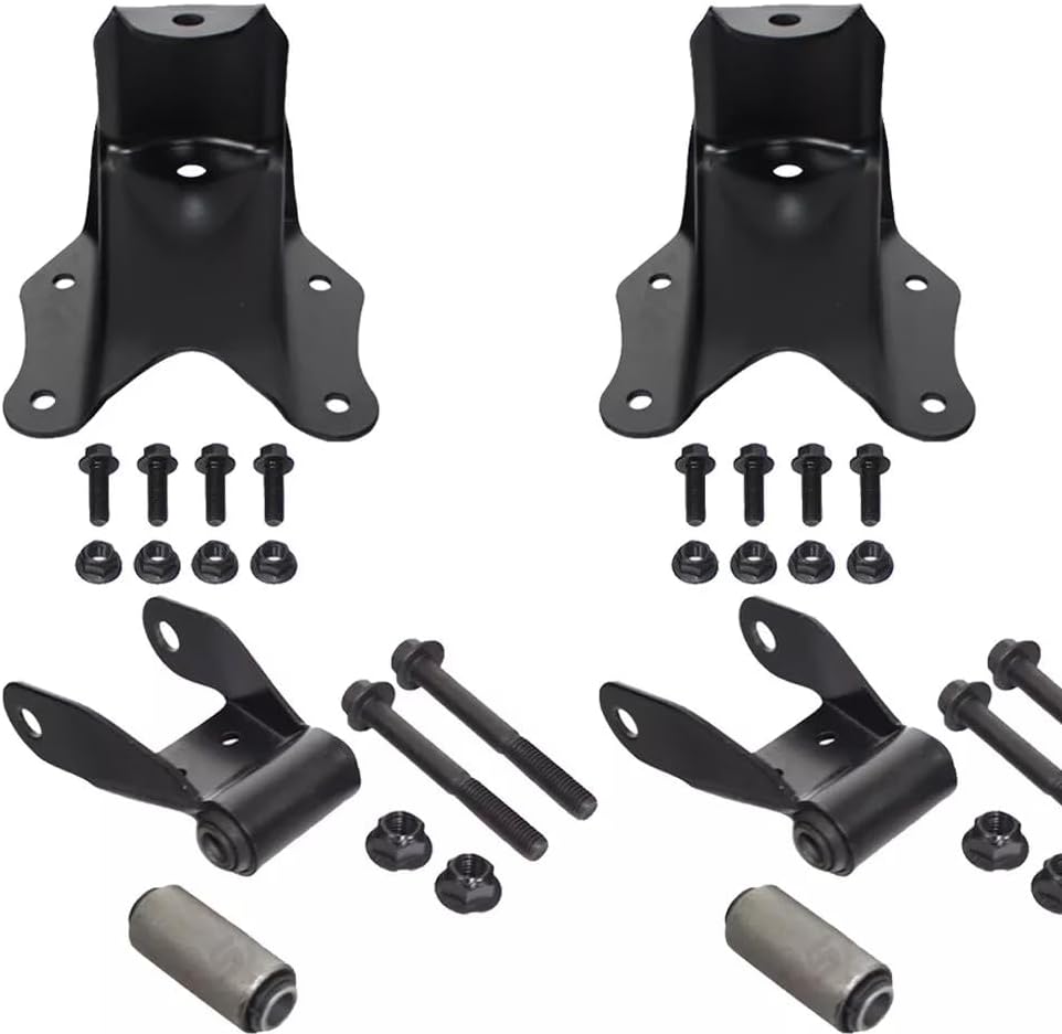 Rear Leaf Spring Rearward Shackle Hanger Bracket Kit Compatible with 1986–1996 Ford F-150 & 1992–2007 Ford E-150 – Replaces 722-001, 722-003, 722-100