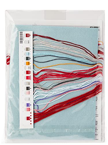 Dimensions Counted Cross Stitch 'Snow Bears' Personalized Christmas Stocking Kit, 14 Count Blue Aida Cloth, 16'' #TOP1