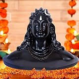 JAIPUR ACE Adiyogi Shiva Statue for Car Dash Board, Pooja & Gift, Mahadev Murti, Idol, Lord Adiyogi Shankara for Home & Office Decor (ADIYOGI JI in Black) (Adiyogi), Resin
