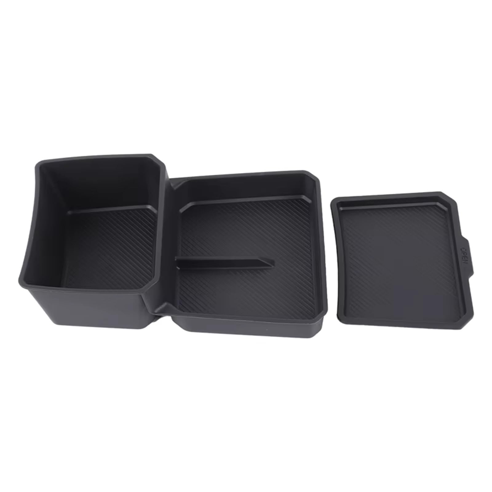 SZTMYVUW Interior Storage Box Compatible With Kia For EV3 2024 2025 Car Central Storage Box Center Console Lower Layer Tray Organizer Accessories Tidying Black