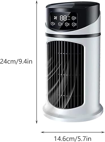 Miniatura 8 de Aire acondicionado portátil, mini enfriador de aire evaporativo con humidificación de sincronización de 5 velocidades, ventilador de refrigeración