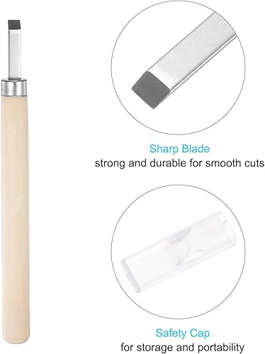 Miniatura 4 de uxcell Cuchillo de tallado de madera, cinceles, acero de alta velocidad de 0.209 in para escultura plana mediana para manualidades, escultura de