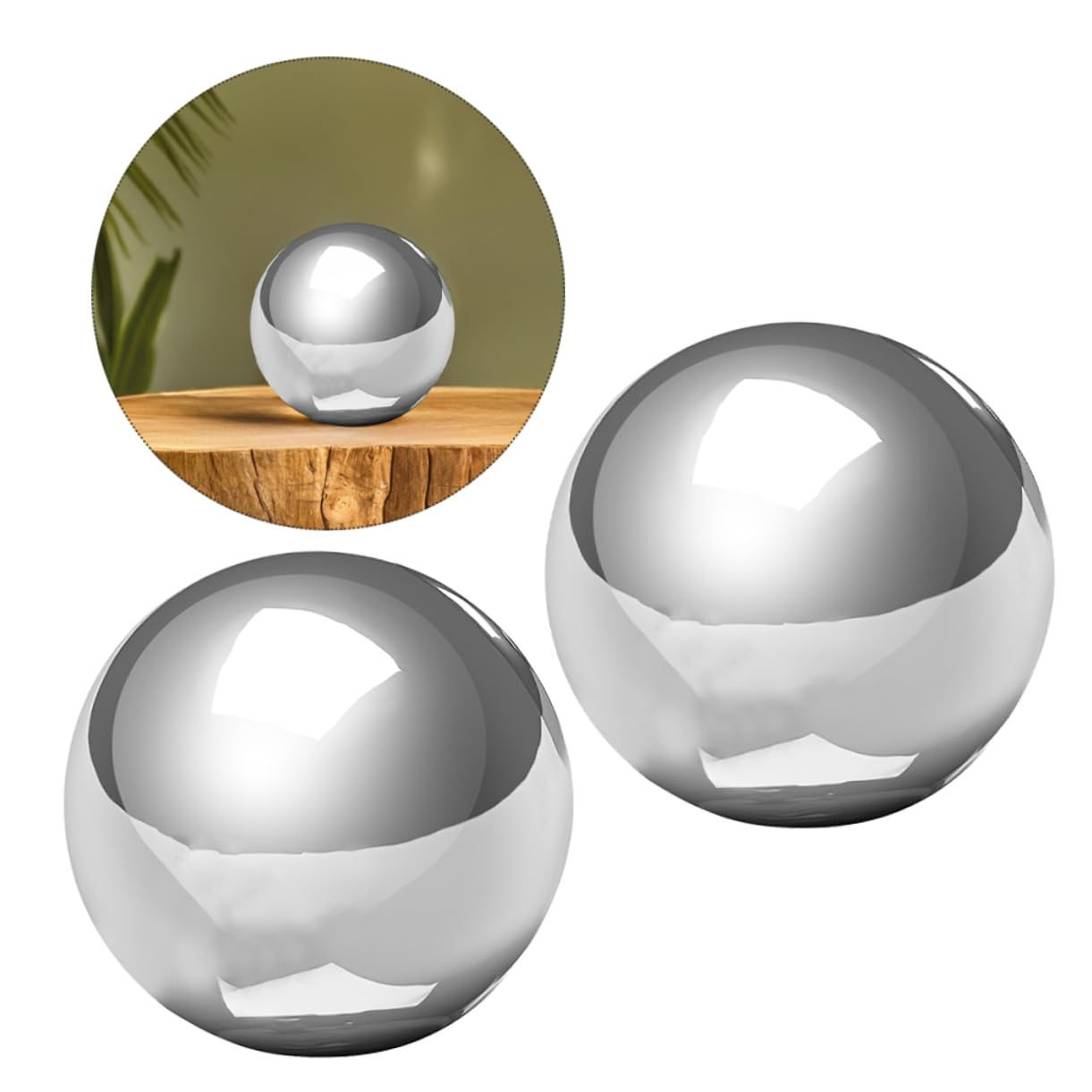 Toddmomy Sfere in Acciaio Inossidabile 304 per Giardino, Sfere Decorative Cava Argento per Laghetti, Pergole e Ambienti Esterni