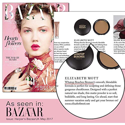 Elizabeth Mott Whatup Beaches Bronzer Face Powder Contour Kit - Vegan And Cruelty Free Facial Bronzing Powder For Contouring And Sun Kissed Makeup Coverage - Luminous Glow (10G) #TOP6