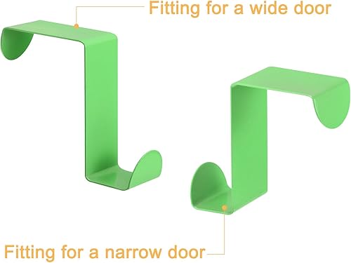 Miniatura 4 de uxcell Ganchos para colgar sobre la puerta, 4 ganchos de acero inoxidable para colgar ropa, sombreros, toallas (verde)