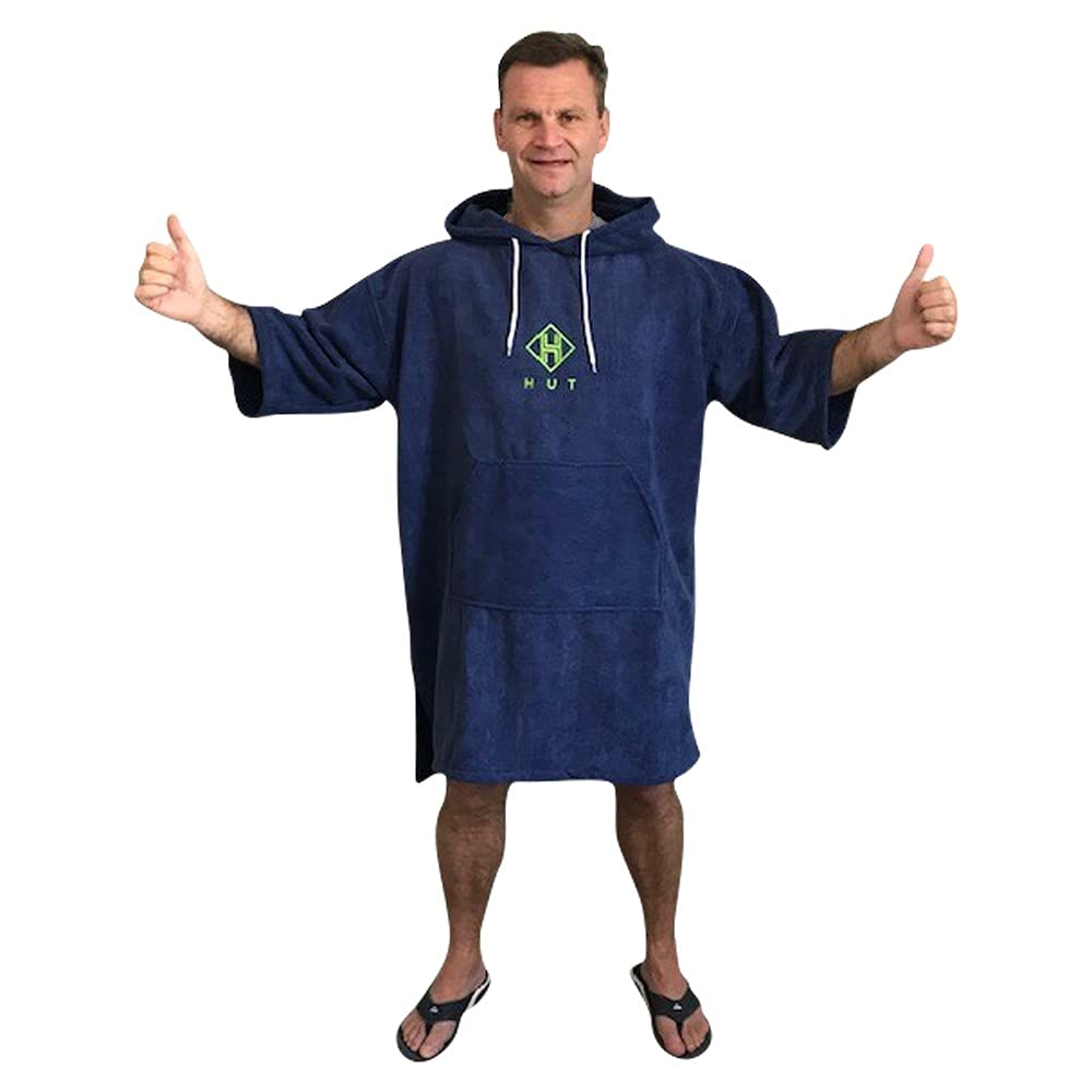HUT Premium Hooded Changing Robe Poncho for Swim/Beach/Open Water Swimming - Qui