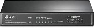 TP-Link TL-SF1008P, 8 Port 10/100Mbps PoE Switch, 4 PoE+ Ports @66W, Desktop, Plug &amp; Play, Sturdy Metal Casing, Fanless, Extend &amp; Priority Mode, PoE Auto Recovery,Black