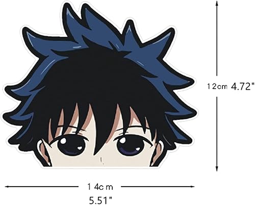 Miniatura 5 de 4 calcomanías de anime japonés de Jujutsu Kaisen de 5.11 pulgadas y calcomanías de Gojo Satoru Yuji, Megumi Ryomen para ventana de coche, puerta,