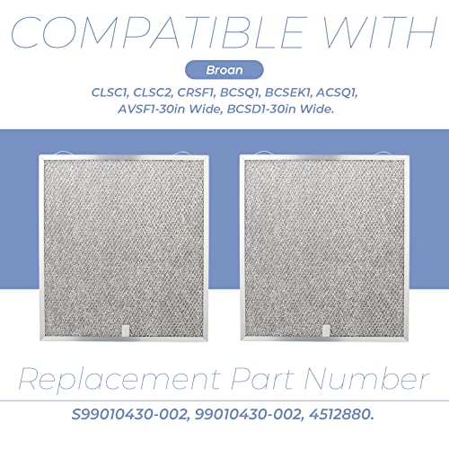 Range Hood Filter Replacement For Broan Nutone, S99010430-002, 99010430-002, 4512880, Kenmore Aluminum Mesh Grease Filters, 15.75×13.78 Inch Aid Hood Filters 2 Pack #TOP2