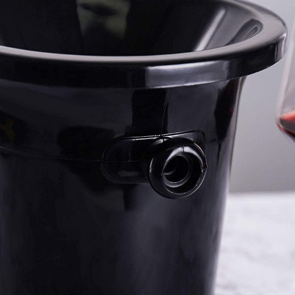 BHBXZZDB Embudo de Cubo de Hielo con asa Cubo de Hielo Restaurante Bar Cubo de champán de Vino Cubo Multifuncional para el hogar Cubo de plástico Reutilizable Cubo de Hielo (Color: Negro)