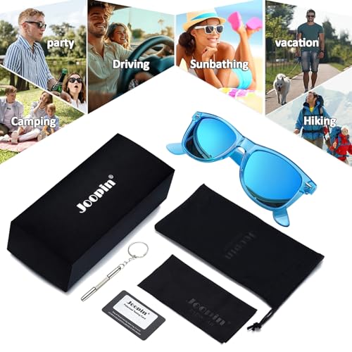 Image of Joopin Square Sunglasses Polarized UV400 Designer Sun Glasses Men Women | Oversized, Plastic Frame, Retro, Vintage, Unisex, Trendy Shades for Driving, Party, Fishing, Business, Costume