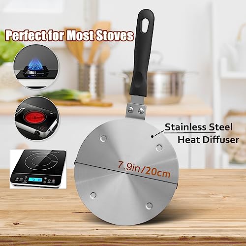 Gocoffun Placa Difusora de Calor para Fogão A Gás, Placa Adaptadora de Indução de Aço Inoxidável com