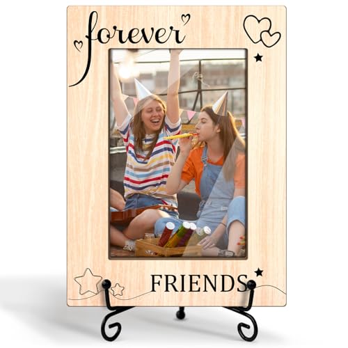Zgogy Friendship Gifts Picture Forever 4 x 6 Friends Picture Frame Wooden Picture Frame With Iron...