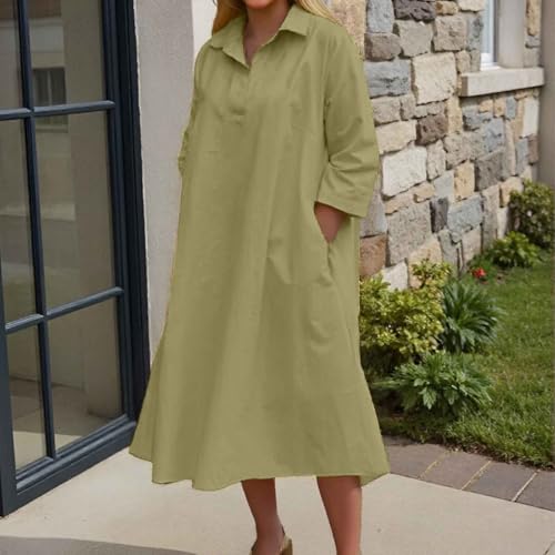 Robe décontractée à revers masquant les imperfections pour valoriser la silhouette - 2