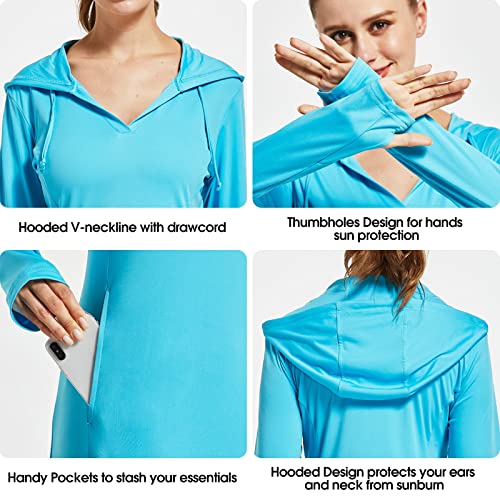 FitsT4 Sports Robe de plage à manches longues avec capuche anti-UV UPF ...