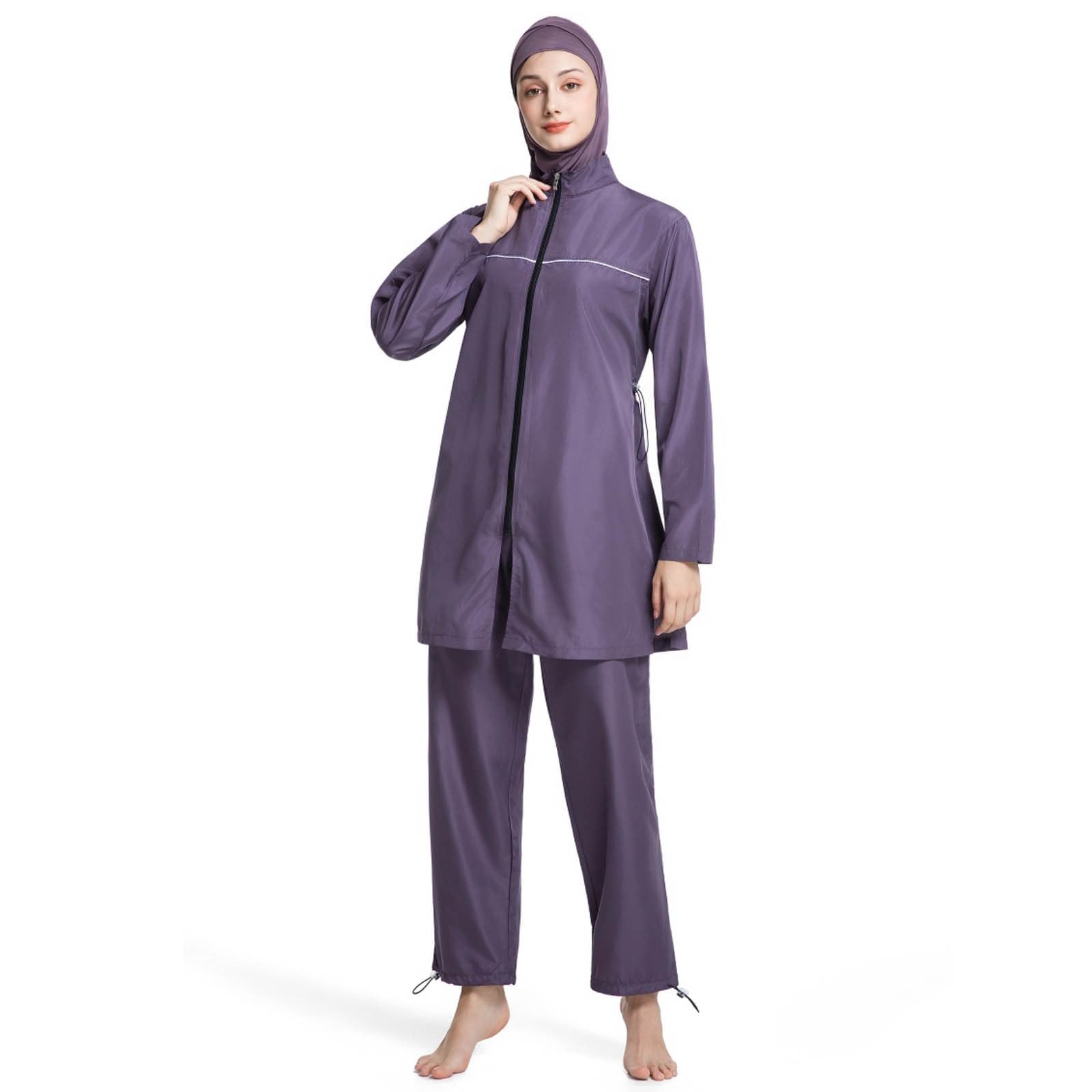 Generisch Bikini atractivo para mujer, conjunto de tankini con cobertura completa, gorro de natación de manga larga, traje de baño al aire libre para actividades de vacaciones
