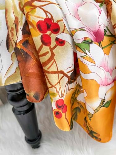 Image of Printed Poly Silken feel Scarf Stole for Women | Stylish, Soft, & Lightweight | Satin Feel Neck Scarf, Hair Scarf, Head Scarf for Women