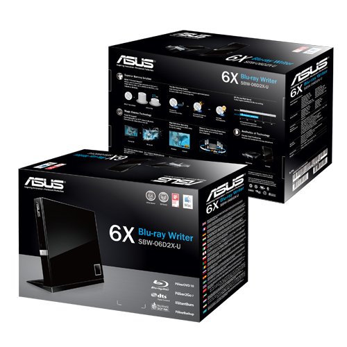 Gravador Externo Slim - USB - Blu-ray/DVD/CD - Asus - Preto - SBW