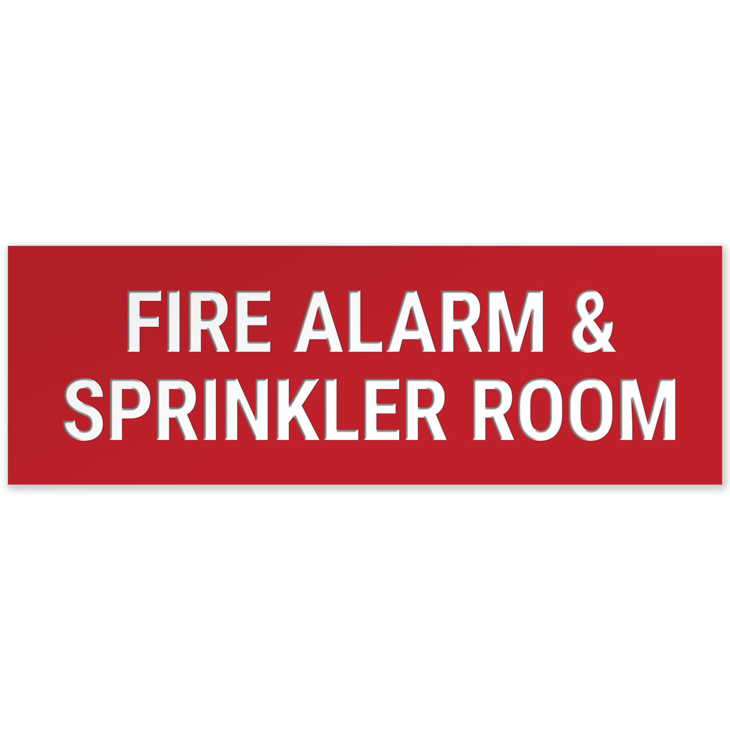 Fire Alarm & Sprinkler Room Sign, Engraved, 4x12 Inches, Indoor/Outdoor Use, Made in USA