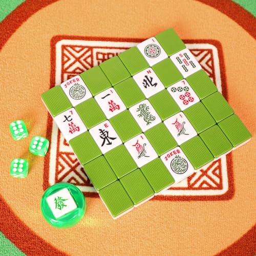 American Mahjong Game Set, 166 green tiles, 4 racks miniatura 5