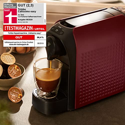 Tchibo Cafissimo easy Kaffeemaschine Kapselmaschine inkl. 30 Kapseln für Caffè Crema, Espresso und Kaffee, Dark Red – Bild 5