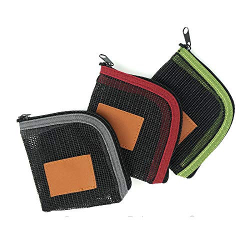 Aventik 5 Slots Mesh Leader Wallet Tippet Case Leader Pocket Net-like Leader Tippet Storage Size 4X4 inch Excellent For Fishing Leader Wallet (Green)