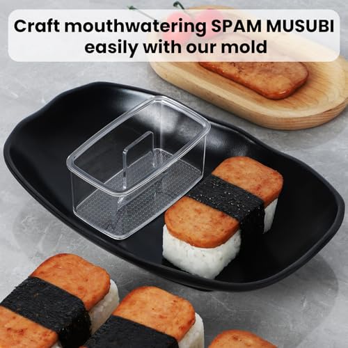 Image of Musubi Press Mold Kit, 2 Pack Non-Stick Musubi Maker Press with Luncheon Meat Slicer & Rice Paddle, DIY Authentic Hawaiian Musubi Making Set for Home Kitchen (Clear)