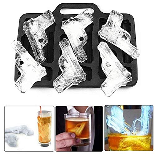 Set de moldes para cubos de hielo con diseño de pistola negro miniatura 2