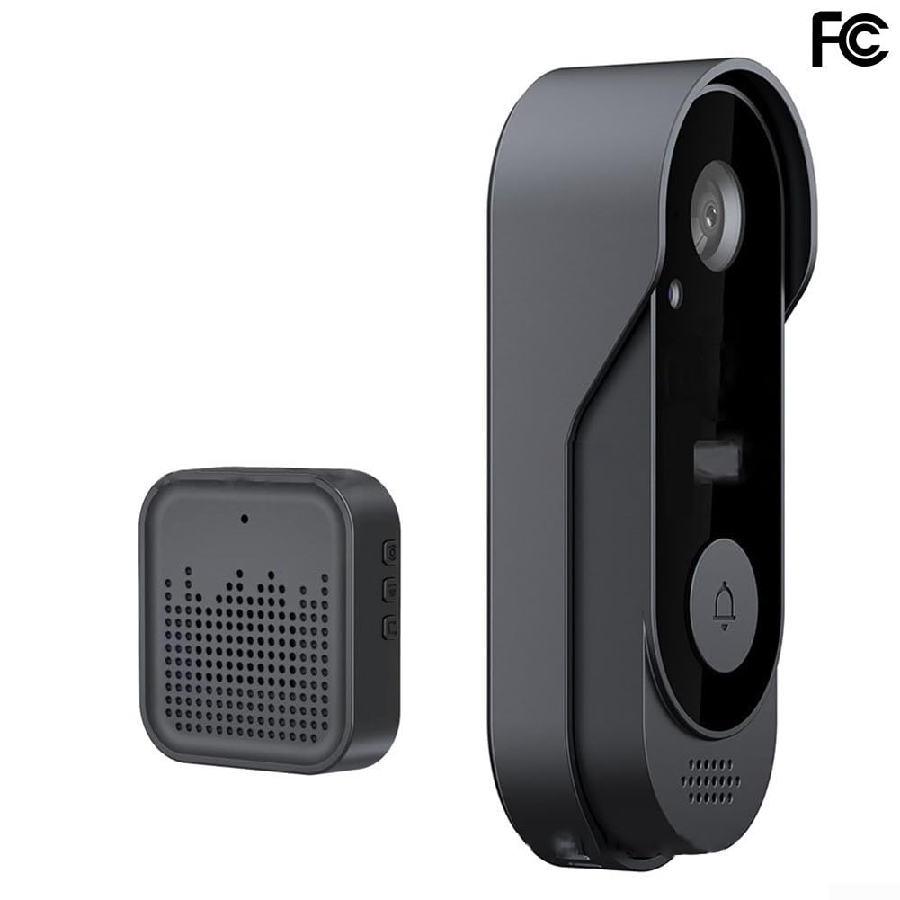 Wireless Video Doorbell Camera, 1080p HD Security Cam with Two Way Audio Intercom, No Subscription Required, 2.4G WiFi Indoor Outdoor Door