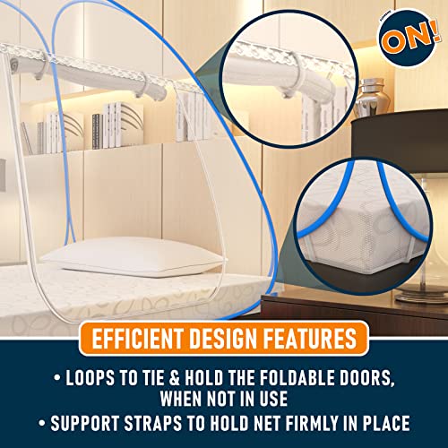 Image of Supreme On Single Bed Mosquito Net | Foldable Tent Type Machardani | 4x6 Ft | 30 GSM | Strong & Durable Corrosion Resistant | for Single Bed Use