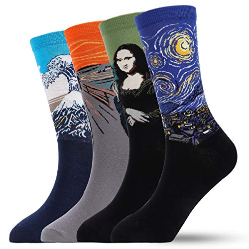 MUQU Calcetines informales coloridos para hombre - Calcetines de algodón peinado divertidos y divertidos para vestir - Verde - talla única