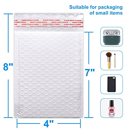 Bubble Mailers White Poly Bubble Mailers, Self-Seal Shipping Bags, Padded Envelopes, Packaging Supplies For Business (50 Pack,4X8 Inch) #TOP1