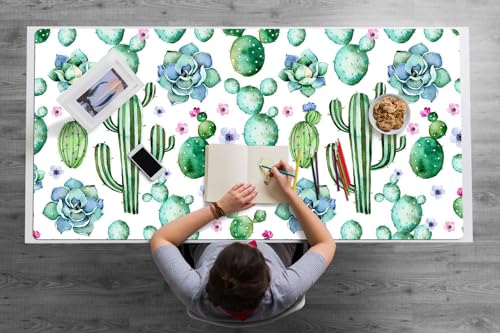 Tapis de Bureau Idéal à la Maison pour Télétravail Style Cactus