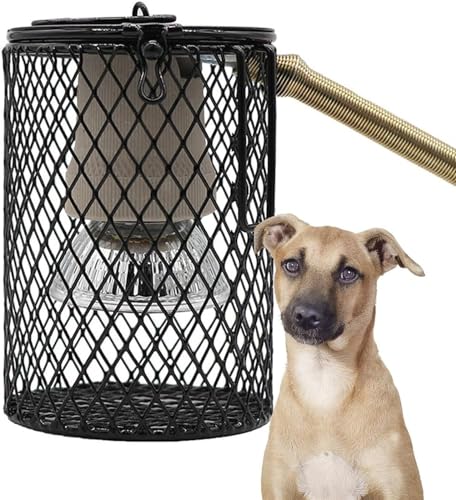 Lampada Riscaldante for Cani da Esterno, Lampada Riscaldante for Cuccia for Cani, Scaldabagno for Cani da Appendere, Riscaldatore for Gabbia for Gabbie for Cani, con Timer/Gancio Anti-morso, Adatto fo