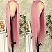 PlatinumHair Pink Lace Front Wigs Pre Plucked Ready to Wear Wigs Long Straight Wigs Glueless Dark Pink Wig Wear and Go Wig Heat Resistant Synthetic Lace Front Wig for Black Women
